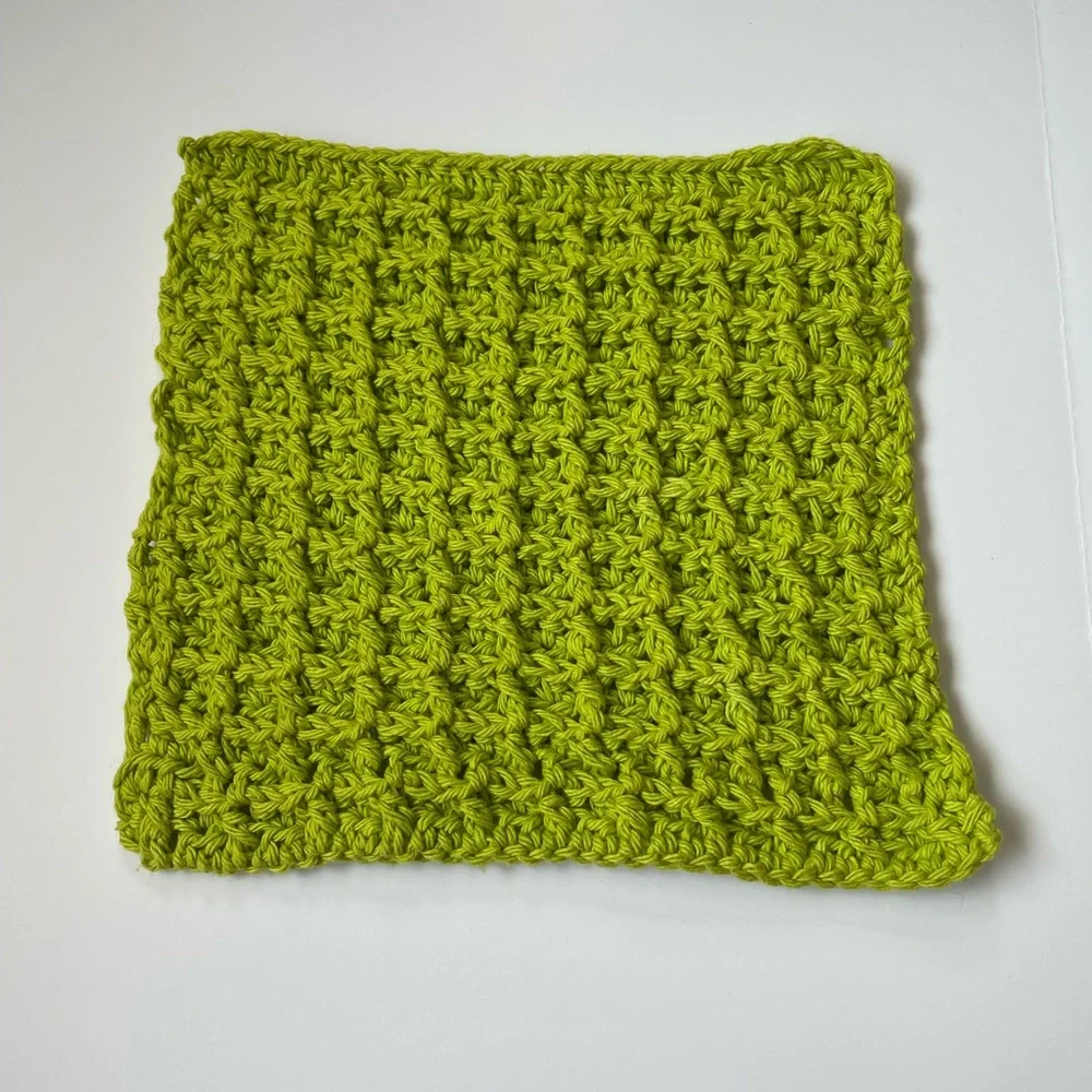 Handmade crochet soap saver + washcloth 100% cotton in light green
